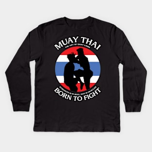 Muay Thai Kick Boxing Kids Long Sleeve T-Shirt